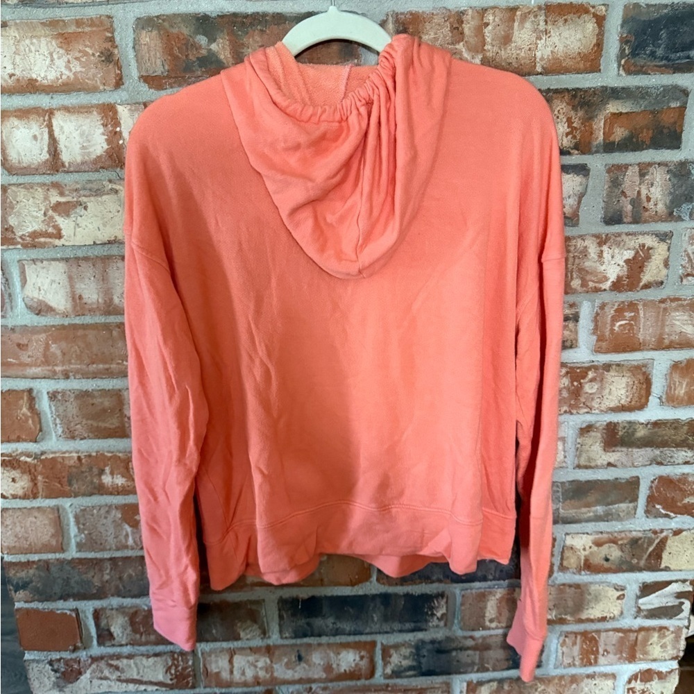 Sundry neon orange ombré rainbow drawstring Coral Hoodie - Picture 3 of 9